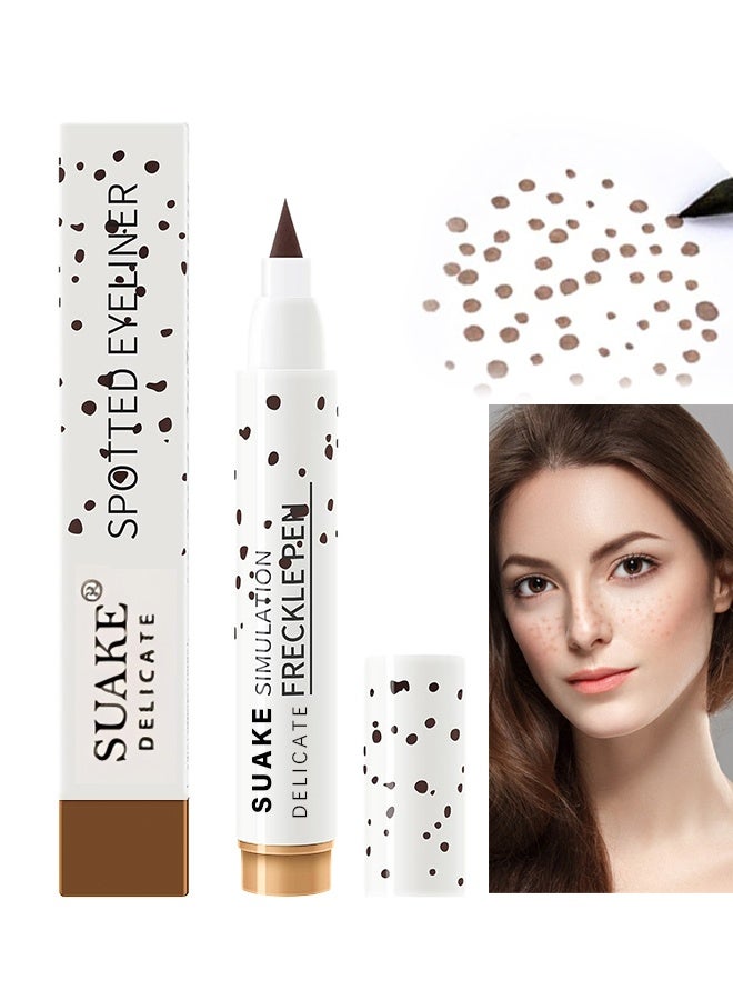 سويكي قلم كحل منقط، قلم نمش محاكي، قلم مكياج نمش طبيعي وواقعي، لون نمش سحري، مقاوم للماء ويدوم طويلاً، قلم نقطي ناعم، لمكياج طبيعي وسهل يشبه تأثير الشمس -#01 بني فاتح - Image 1